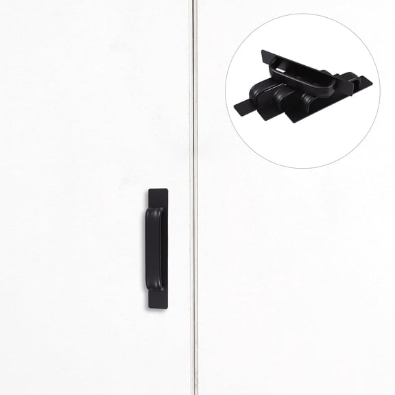 LOLIPPYY 4Pcs Kitchen Drawer Pulls Adhesive Cabinet Handle Black Aluminum Alloy for Modern Homes