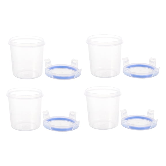 LOLIPPYY 4Pcs Kitchen Supply Plastic Storage Jar with Visible Design for Snacks Nuts and Tea