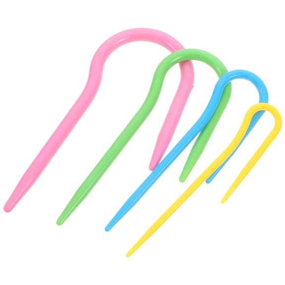 LOLIPPYY 4-Piece Lightweight Curved Knitting Needles Set for Sweaters, Lace, and Crafts with Vibrant Assorted Colors