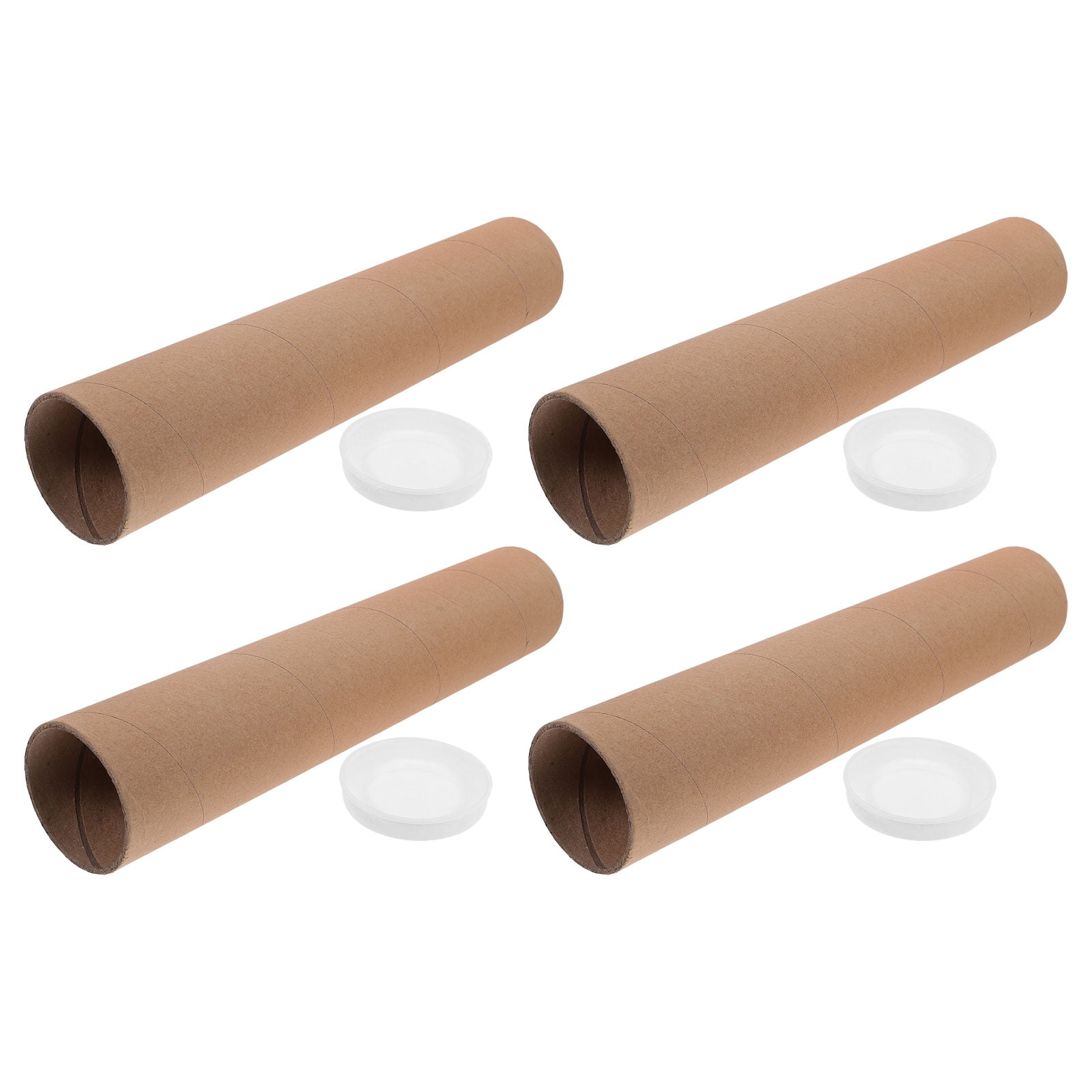 LOLIPPYY 4-Pack Kraft Paper Mailing Tubes, Brown Cardboard Poster ...