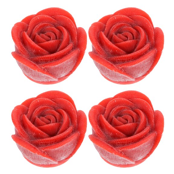 LOLIPPYY 4Pcs LED Candles Lights Red Simple Style Homeowners Table Centerpiece