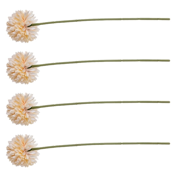 LOLIPPYY 4Pcs Lifelike Faux Dandelion Flowers Light Yellow Artificial Floral Decor for Living Room and Events