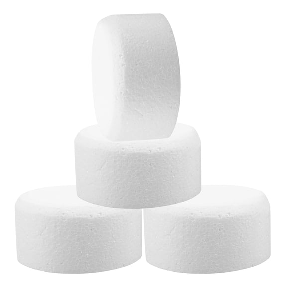 LOLIPPYY 4Pcs Lightweight Foam Cake Dummies White for Bakery Dessert Decoration and Crafting