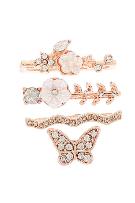 4Pcs Lightweight Metal Watchband Ring Loops in Rose Plated Gold for Watch Strap Decoration