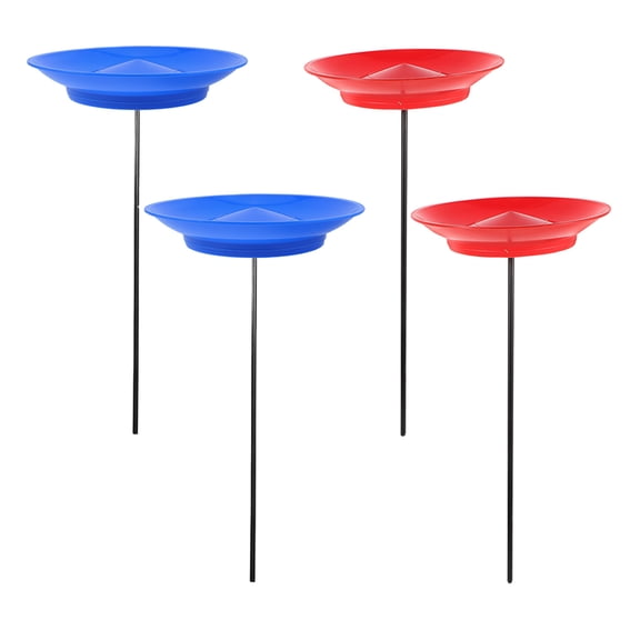 LOLIPPYY Set of 4 Lightweight Plastic Plates with Sticks for Parties, Stage Shows, and Outdoor Events