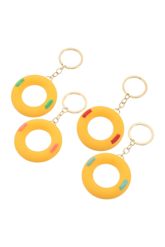 4Pcs Lightweight Swim Ring Keychain Pendant for Beach Vacation and Pool Party Use