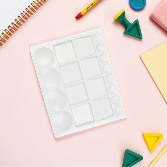 LOLIPPYY 4Pcs Lightweight White Plastic Paint Palette with Deep Well Design for Outdoor and Classroom Use