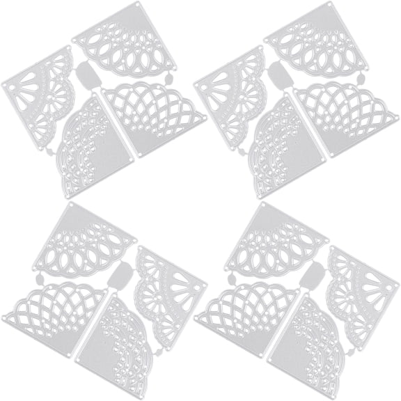 LOLIPPYY 4-Pack Metal Cutting Dies with Lace Pattern for Scrapbooking, Card Making, Crafts, Stencils, and Die Cut Molds