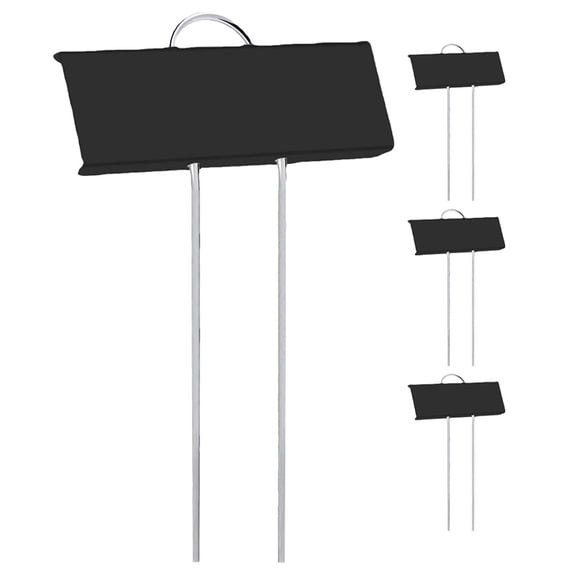 LOLIPPYY 4Pcs Metal Plant Label Tags for Garden Use Black Color Easy to Insert and Carry