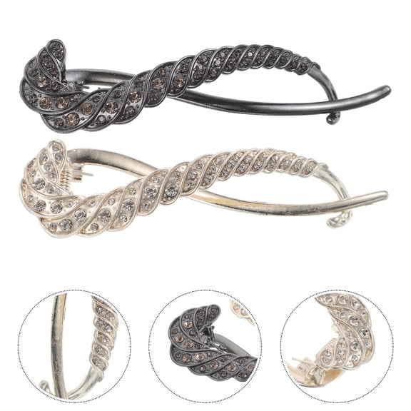 LOLIPPYY 4Pcs Metal Rhinestone Hair Clips with Dazzling Jewels Secure Design for Formal Occasions