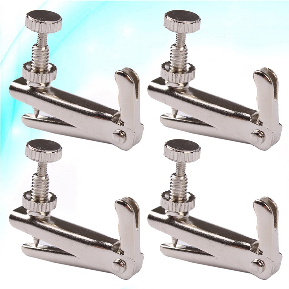 Draw String Adjuster LOLIPPYY 4Pcs Metal Violin String Adjuster Plated Silver with Precise ...