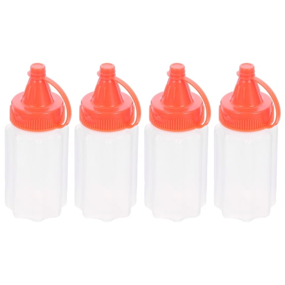 LOLIPPYY 4Pcs Mini Squeeze Bottles Portable Sauce Bottle PE Dispensing Sauce Household Users