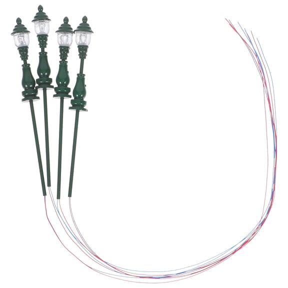 LOLIPPYY 4-Pack Miniature Yard Lamps Model Simulated Street Light Props for Sand Table Decoration