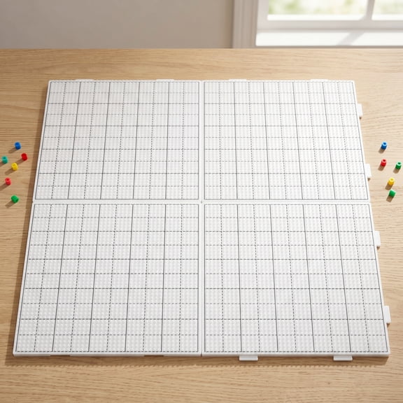 LOLIPPYY 4-Pack Multi-Color Fuse Beads Craft Boards with Plastic Peg Trays for Bead Projects