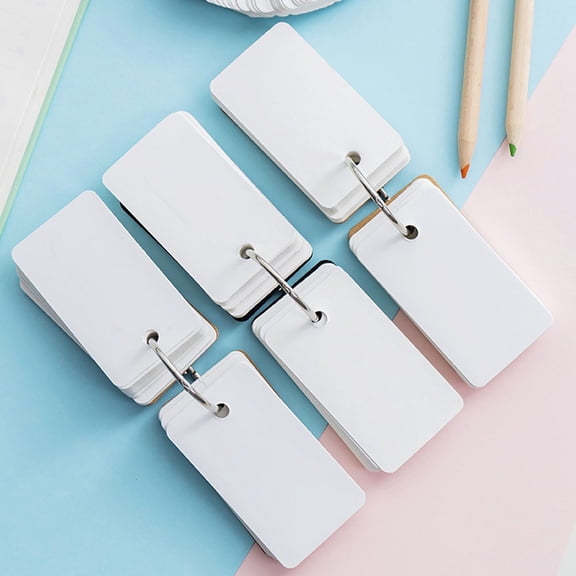 LOLIPPYY 4Pcs Multifunctional Paper Blank Flashcards for Writing Diaries Travel and Study