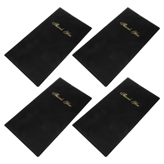 LOLIPPYY 4Pcs Multifunctional Restaurant Receipt Holders Black Menu Folder and Tip Organizer