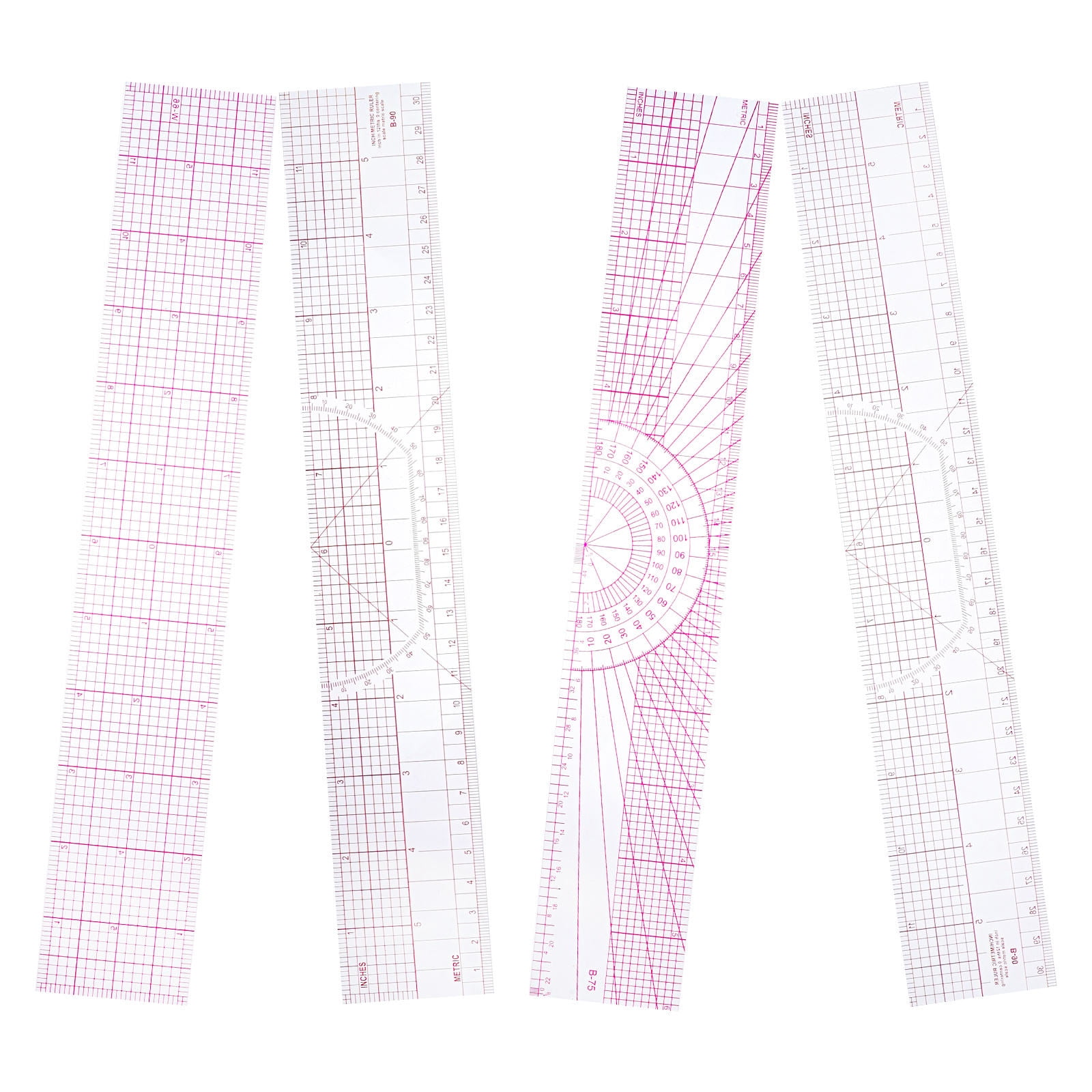 LOLIPPYY 4Pcs Multifunctional Sewing Equipment Flexible Clothing Ruler ...
