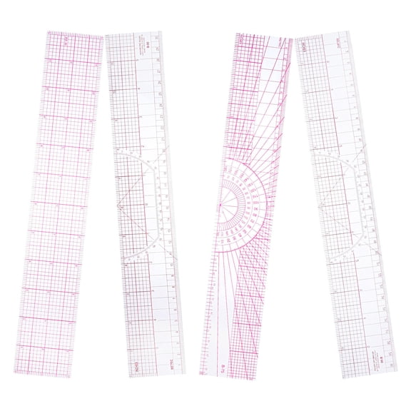 LOLIPPYY 4Pcs Multifunctional Sewing Equipment Flexible Clothing Ruler Assorted Color for Accurate Pattern Drafting