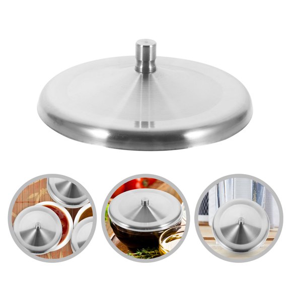 LOLIPPYY 4Pcs Multipurpose Stainless Steel Cup Cover Plated Silver Heat Resistant Mug Lid