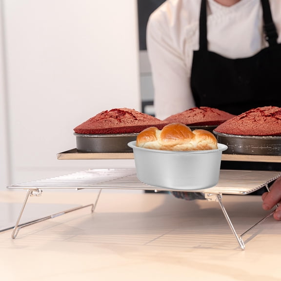 LOLIPPYY 4Pcs Nonstick Oval Cake Baking Pans Aluminum Alloy Oven Safe Metal