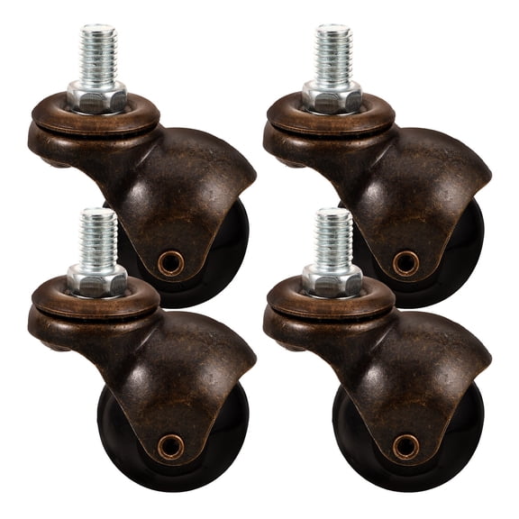 LOLIPPYY 4Pcs Office Chair Casters Dark Brown Locking Swivel Wheels for Carpet and Hardwood Surfaces