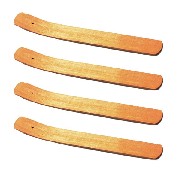 LOLIPPYY 4Pcs Orange Wood Incense Holder Ash Catcher for Relaxation Meditation Accessories