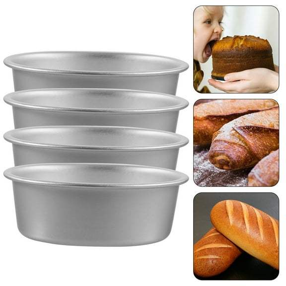 LOLIPPYY 4Pcs Oven Safe Aluminum Oval Cake Pans for Professional Baking