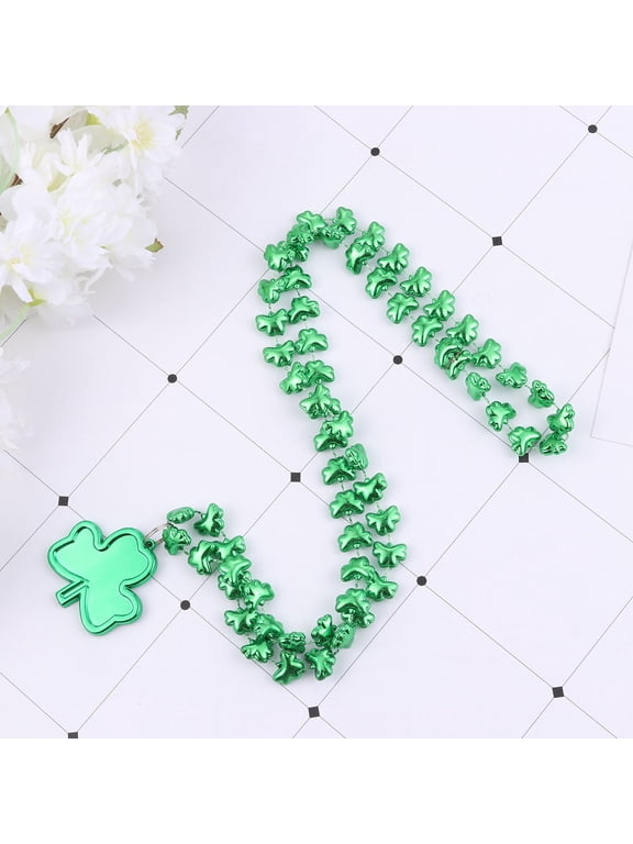 4-Pack Saint Patrick's Day Party Supplies Necklace with Plastic Bead Chain for Festive Celebration