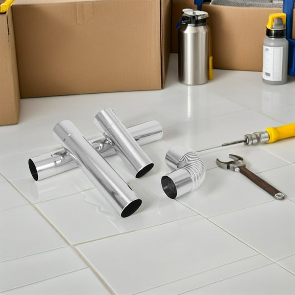 LOLIPPYY 4-Piece Pellet Stove Pipe Kit Featuring Stainless Steel Chimney Elbow for Efficient Evacuation