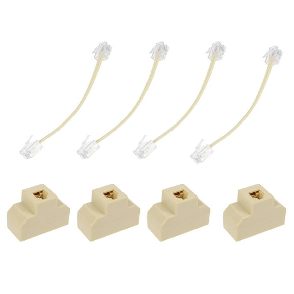 LOLIPPYY 4Pcs Phone Cable Beige ABS for Office Use and Home Use