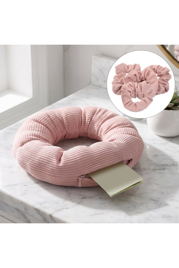 4Pcs Pink Scrunchy Hair Accessories with Secret Pocket for Discreet Cash and Key Storage