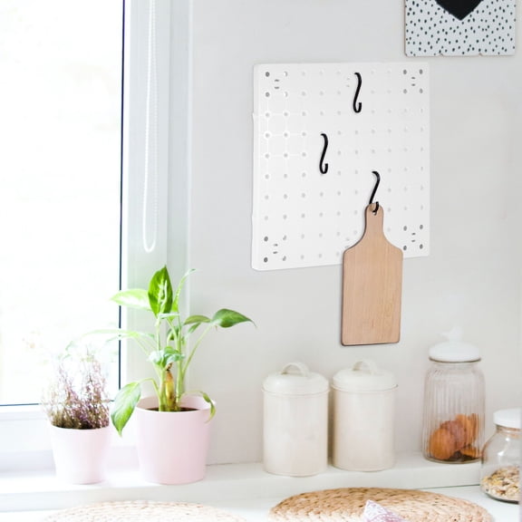 LOLIPPYY 4-Pack Plastic Wall Pegboard Organizer for Home Storage, Space-Saving, Easy Installation, and Versatile