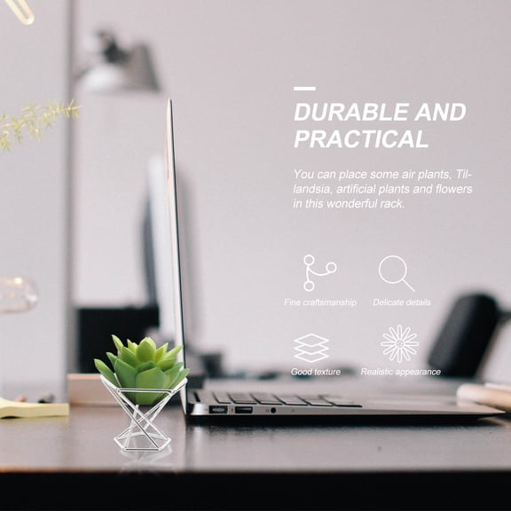 LOLIPPYY 4Pcs Plated Silver Air Plant Stands Metal Durable Holder for Air Plants and Tillandsia Display