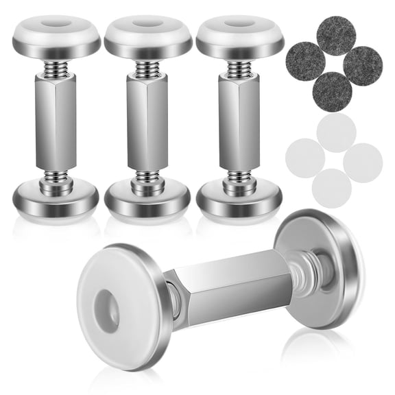 LOLIPPYY 4Pcs Plated Silver Bed Frame Fixers Adjustable Anti Shake Headboard Stoppers for Wall and Noise