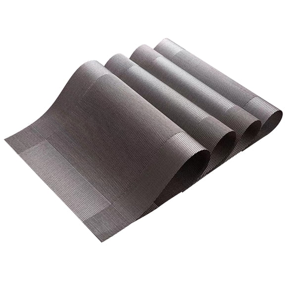 LOLIPPYY 4Pcs Plated Silver Cup Placemat PVC Heat Insulating Table Mat with Anti Slip Feature
