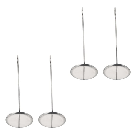 LOLIPPYY 4Pcs Plated Silver Flat Frying Spoon Kitchen Cooking Spoons Stainless Steel Dishwasher Safe