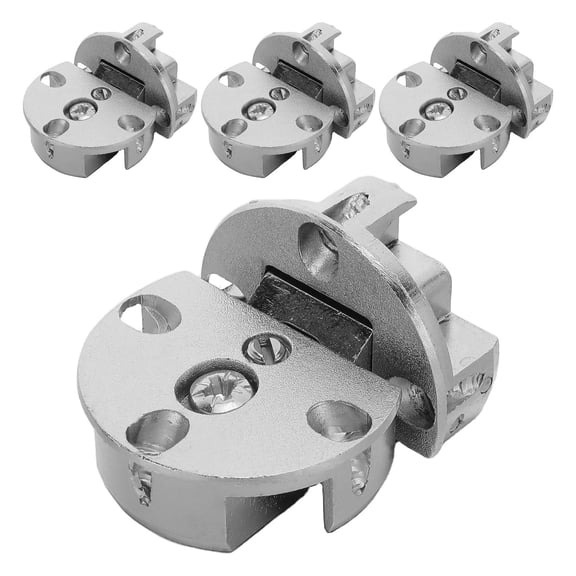 LOLIPPYY 4Pcs Plated Silver Round Edge Butler Tray Hinges Zinc Alloy Heavy Duty Furniture Hinges