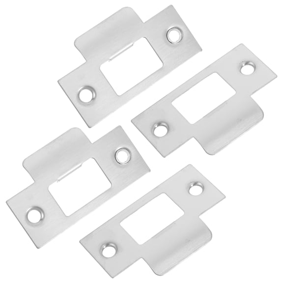 LOLIPPYY 4Pcs Plated Silver Stainless Steel Door Latch Plates with Precision Guide for Smooth Operation