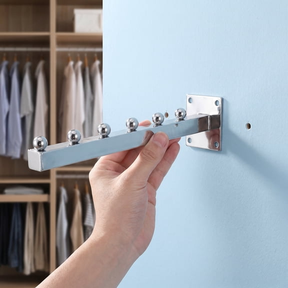 LOLIPPYY 4Pcs Plated Silver Wall Mounted Clothes Hanger Rack Waterfall Hooks for Garment and Accessory Display