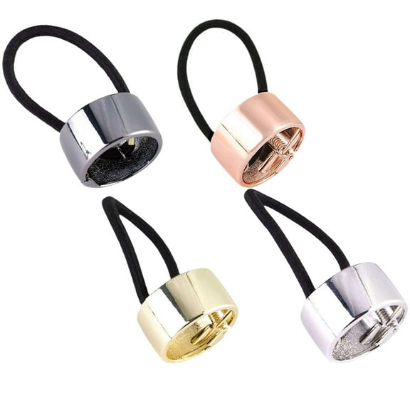 LOLIPPYY 4Pcs Ponytail Holder Hair Cuffs for Girls Ceremonies Modern Style Gold