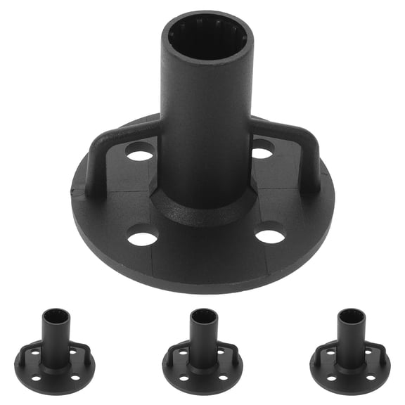 LOLIPPYY 4Pcs Portable Black Tent Pole Base Bracket Heavy Duty Round Mount for Camping Canopy