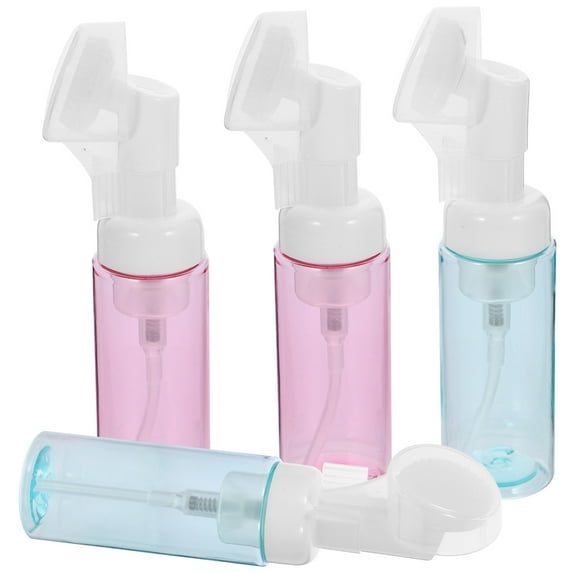 LOLIPPYY Set of 4 Portable Foam Soap Pump Dispensers in Assorted Colors, Leak-Resistant and Refillable Bottles