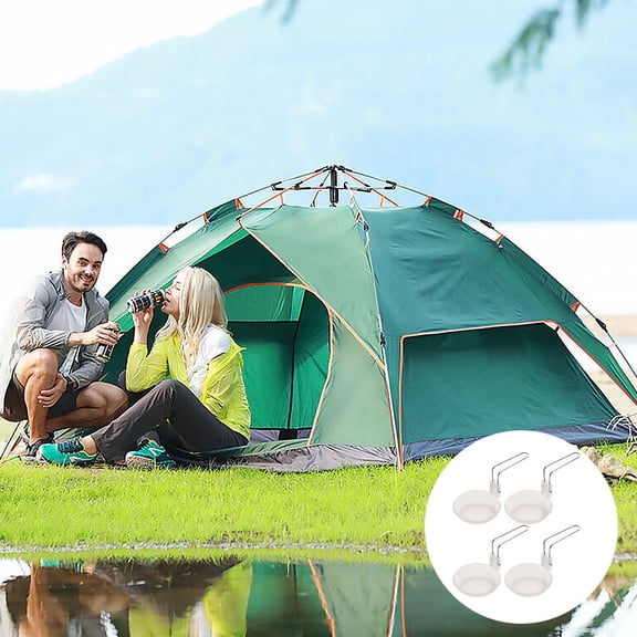 LOLIPPYY 4Pcs Portable Outdoor Soup Ladle White Plastic Foldable Cooking Tool for Hiking
