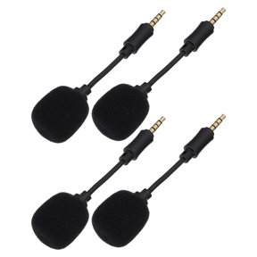 LOLIPPYY 4Pcs Portable Recording Microphone with Professional Shielded Wire for Clear Sound Black