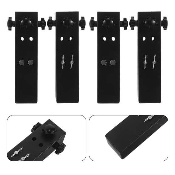 LOLIPPYY 4-Pack Adjustable Folding Table Leg Risers Portable Height Extenders for Home Use, Black