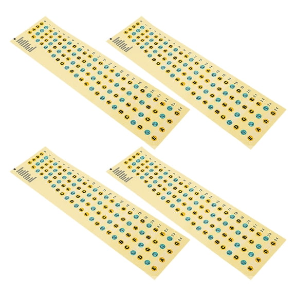 LOLIPPYY 4-Pack Bass Guitar Fretboard Scale Stickers in Assorted Colors for Learning, Practice, and Music Accessories