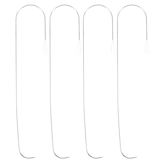 LOLIPPYY 4Pcs Practical Beading Needles Plated Silver Metal Threading Tool for Multi Strand Jewelry