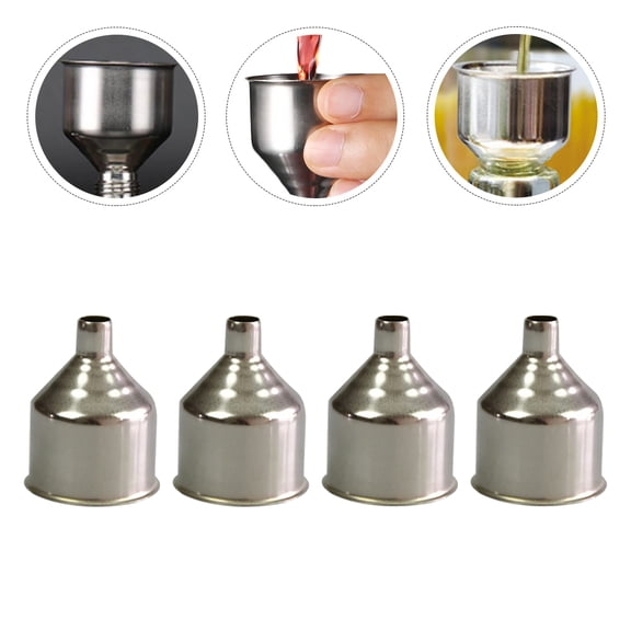 LOLIPPYY Set of 4 Premium Stainless Steel Funnels for Precise Pouring in Bottles, Jars, Flasks and Kitchen Use
