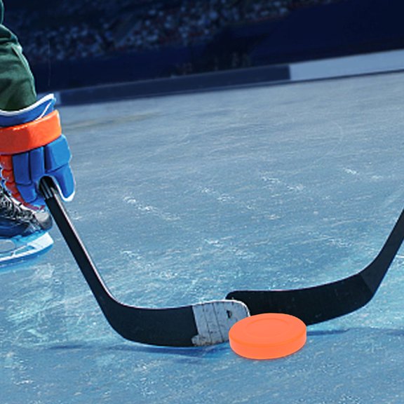LOLIPPYY 4Pcs Professional Ice Hockey Puck PVC High Hardness Assorted Colors Durable Training Sports Accessory
