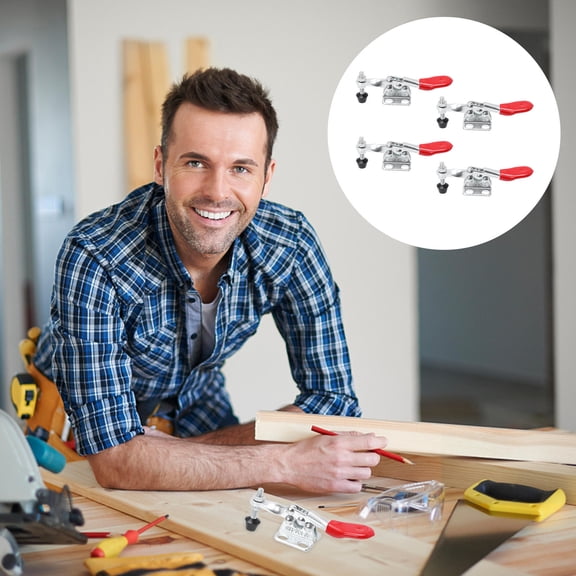 LOLIPPYY 4Pcs Quick Clip Level Fastener Handy Toggle Clamp for Home Workshop Use